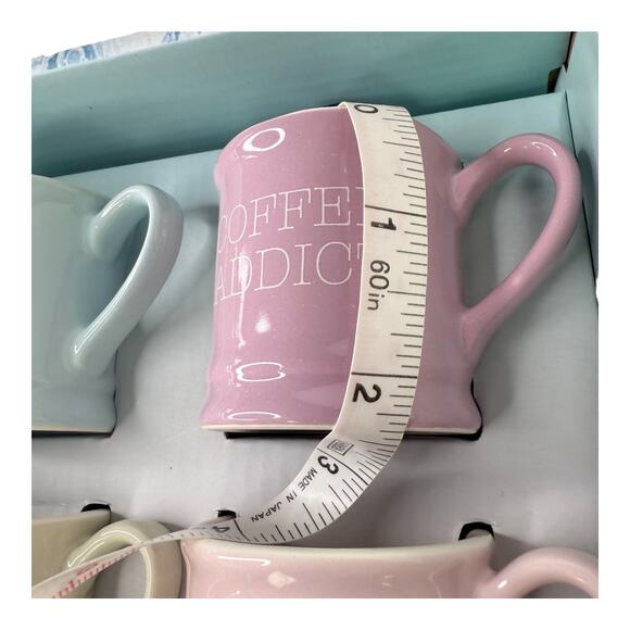 Frankie Grey MINI MUG SET (4) Demitasse Espresso Shot Glasses Ceramic Multicolor - Picture 8 of 11